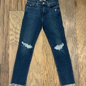 Joe's Jeans Distressed Straight Ankle Jeans in Alhambra, Size 28